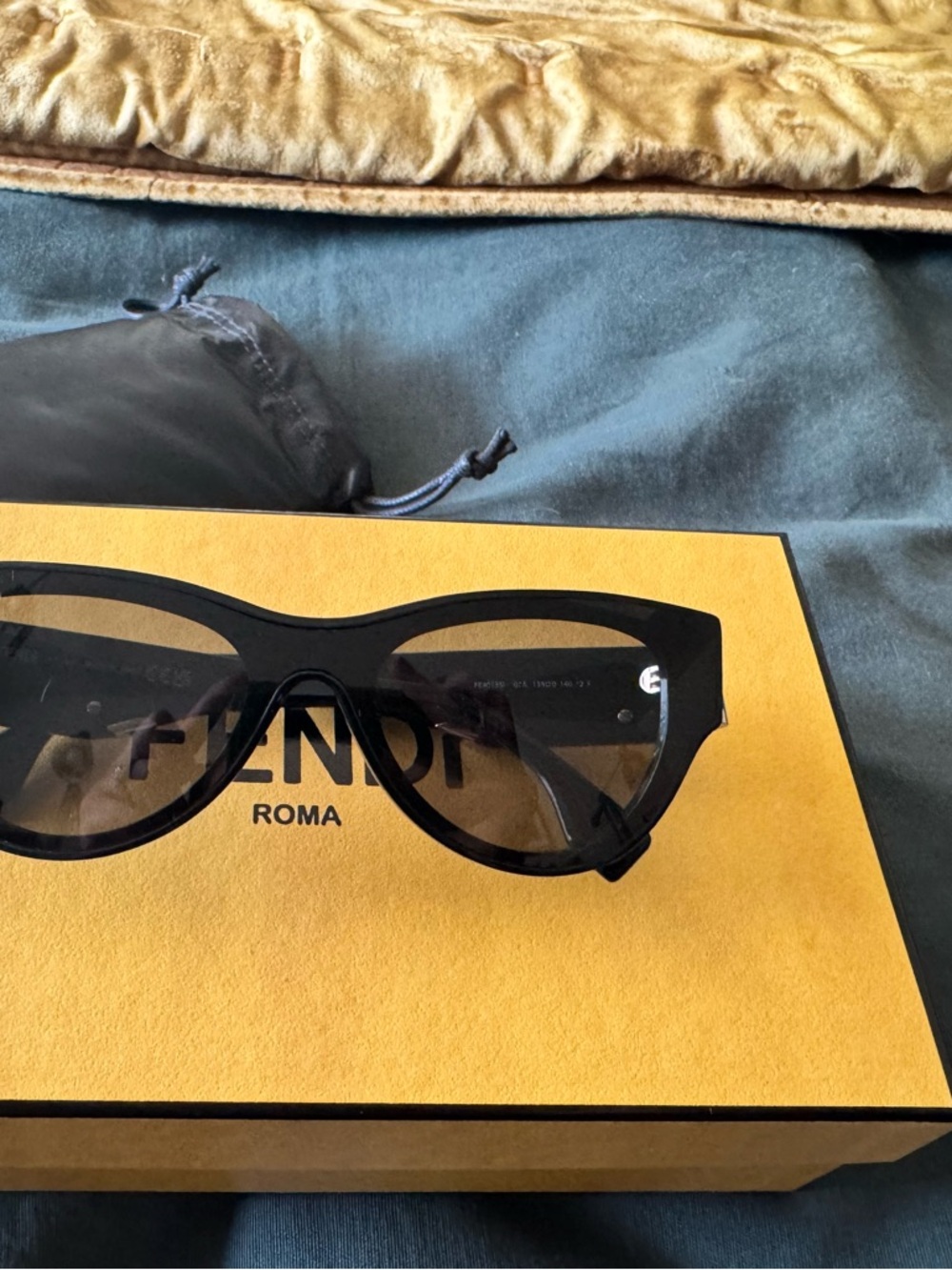 Fendi Black Cat-Eye Sunglasses with Silver Accents - Picture 12 of 14
